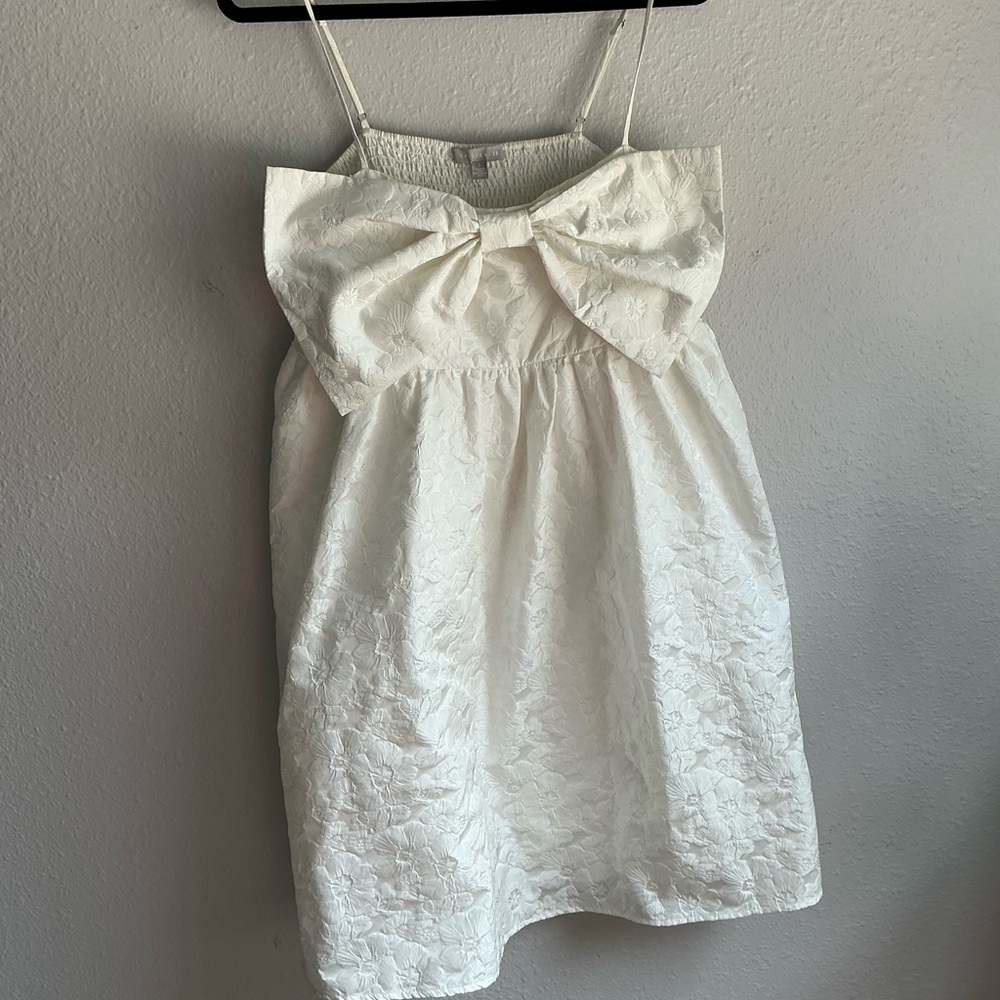 Chelsea28 Cream Kids Dress with Bow